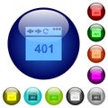Browser 401 Unauthorized color glass buttons