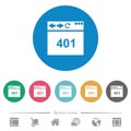 Browser 401 Unauthorized flat round icons Royalty Free Stock Photo