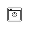 browser upload webpage icon. Element of internet browser for mobile concept and web apps icon. Thin line icon for website design Royalty Free Stock Photo