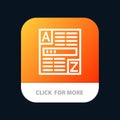 Browser, Web, Code, Internet Mobile App Button. Android and IOS Line Version Royalty Free Stock Photo