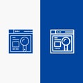 Browser, Web, Search, Education Line and Glyph Solid icon Blue banner Royalty Free Stock Photo