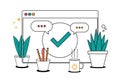 Browser, web site, check mark, approve icon. Simple color with vector elements of internet explorer icons for ui and ux, website Royalty Free Stock Photo