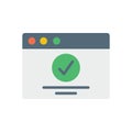 Browser, web site, check mark, approve icon. Simple color vector elements of internet explorer icons for ui and ux, website or Royalty Free Stock Photo