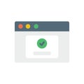 Browser, web site, check mark, password icon. Simple color vector elements of internet explorer icons for ui and ux, website or Royalty Free Stock Photo