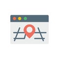 Browser, web site, map, location pin icon. Simple color vector elements of internet explorer icons for ui and ux, website or Royalty Free Stock Photo