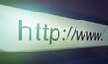 Browser, website and url of search bar on computer screen for information, worldwide surfing or server. Homepage, html Royalty Free Stock Photo