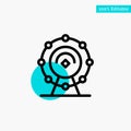 Browser, Wifi, Service, Hotel turquoise highlight circle point Vector icon