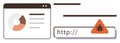 Browser Window with Analytics Chart and Malware Warning Alert on URL Search Bar Royalty Free Stock Photo