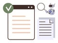 AI-Powered Document Validation and Analysis with Checklist and Magnifying Glass Royalty Free Stock Photo