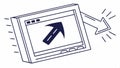 Browser window with arrow vector, web navigation, internet and browsing design Generative AI Royalty Free Stock Photo