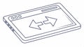 Browser window with arrows, representing internet, navigation, and web browsing interface vector design Generative AI Royalty Free Stock Photo