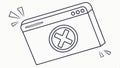 Browser window with cross, error and website issue icon vector design Generative AI Royalty Free Stock Photo