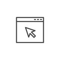 Browser window and cursor outline icon Royalty Free Stock Photo
