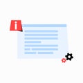 Browser Window With Information Notification In Flat Vector Illustration Symbolizing System Update, Website Settings