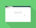 Browser window on green back ground. Flat style Royalty Free Stock Photo