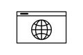 Browser window icon isolated sign of website. Internet search. Interface of application
