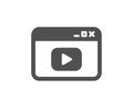 Browser Window icon. Video content sign. Vector Royalty Free Stock Photo