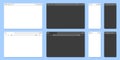 Browser window. Internet browsing tab UI template for mobile web page and desktop app. Light and dark mode browser bars vector Royalty Free Stock Photo