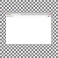 Browser window isolated on transperent background. Opened web browser. Blank template for search and address. Mockup screen