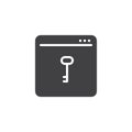 Browser window with key vector icon Royalty Free Stock Photo