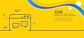 Browser Window line icon. Chat speech bubbles. Minimal line yellow banner. Vector