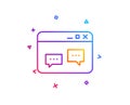 Browser Window line icon. Chat speech bubbles. Vector Royalty Free Stock Photo