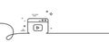 Browser Window line icon. Video content sign. Continuous line with curl. Vector Royalty Free Stock Photo