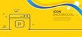 Browser Window line icon. Video content sign. Minimal line yellow banner. Vector