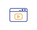 Browser Window line icon. Video content sign. Vector