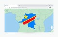 Browser window with map of DR Congo, searching  DR Congo in internet Royalty Free Stock Photo