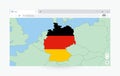Browser window with map of Germany, searching Germany in internet