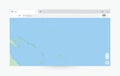Browser window with map of Tuvalu, searching Tuvalu in internet