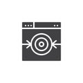 Browser window with target vector icon Royalty Free Stock Photo