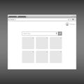 Browser window template. Web browser page interface. Design for UI. Vector. Royalty Free Stock Photo