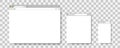Browser window vector template. Website and webpage flat mockup on transparent background