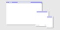 Browser window. Web elements. Browser mockups. Website window for laptop tablet and mobile screen. Vector illustration