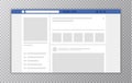 Browser window with Web page. Concept of Social Media Interface template. User Comments. Vector illustration. Royalty Free Stock Photo