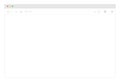 Browser window. White website mockup. Internet blank page. Isolated desktop browser screen. Network website template. Simple