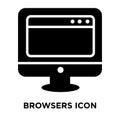 Browsers icon vector isolated on white background, logo concept