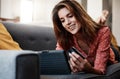 Browsing your favorite stores just got smarter. an attractive young woman using a digital tablet and credit card on the Royalty Free Stock Photo