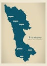 Broxtowe district map - England UK Royalty Free Stock Photo
