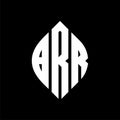 BRR circle letter logo design with circle and ellipse shape. BRR ellipse letters with typographic style. The three initials form a Royalty Free Stock Photo