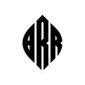 BRR circle letter logo design with circle and ellipse shape. BRR ellipse letters with typographic style. The three initials form a Royalty Free Stock Photo