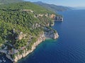 Brsec beach and Adriatic coastline with cliffs