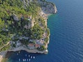 Brsec beach and mooring aerial view Istria Croatia