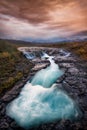 Bruarfoss Waterfall in Southern Iceland during Sunset