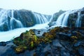 Bruarfoss waterfall in summer time