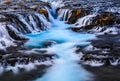 Bruarfoss waterfall in Winter, Reykjavik, Iceland Royalty Free Stock Photo