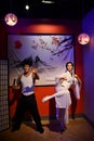 Bruce Lee and Lucy Liu wax statue at Hollywood Wax Museum in Branson, Missouri Royalty Free Stock Photo