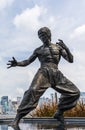 Bruce Lee statue at the Avenue of Stars in Hong Kong, China. Royalty Free Stock Photo
